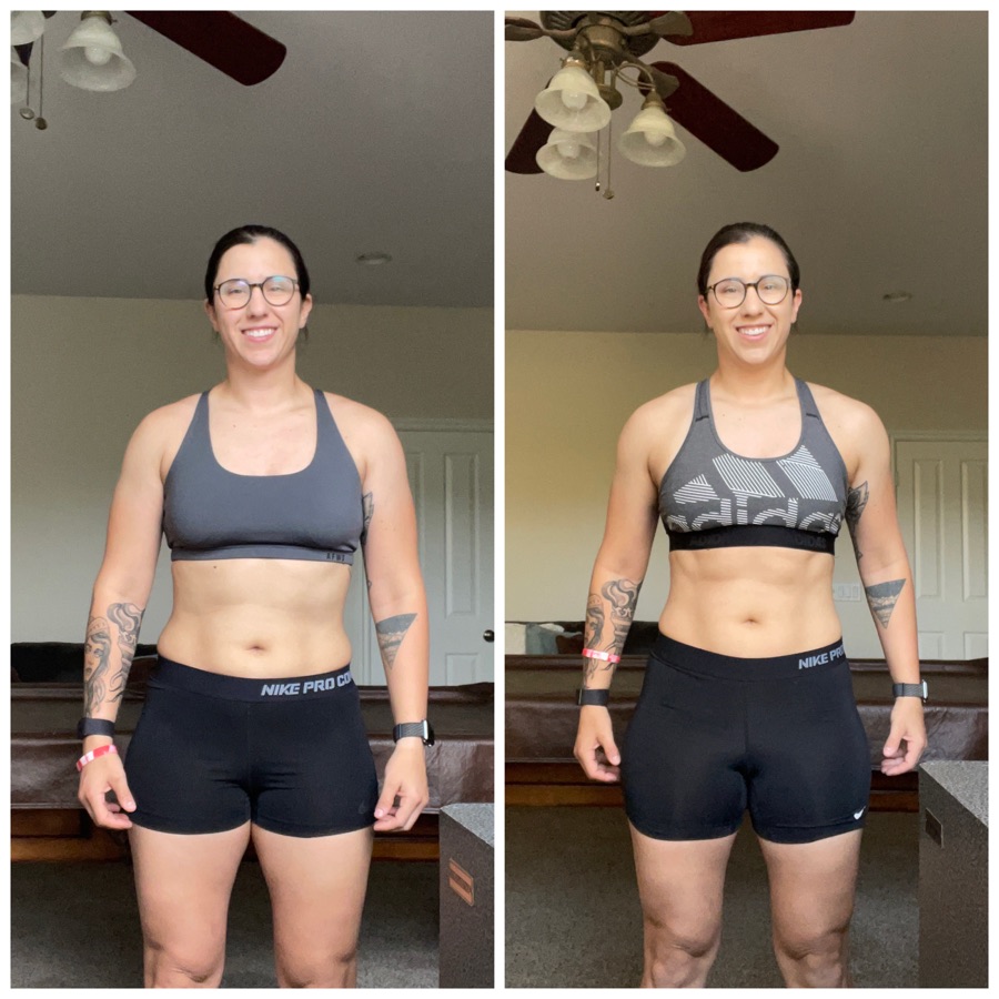 Female client recomposition before-and-after
