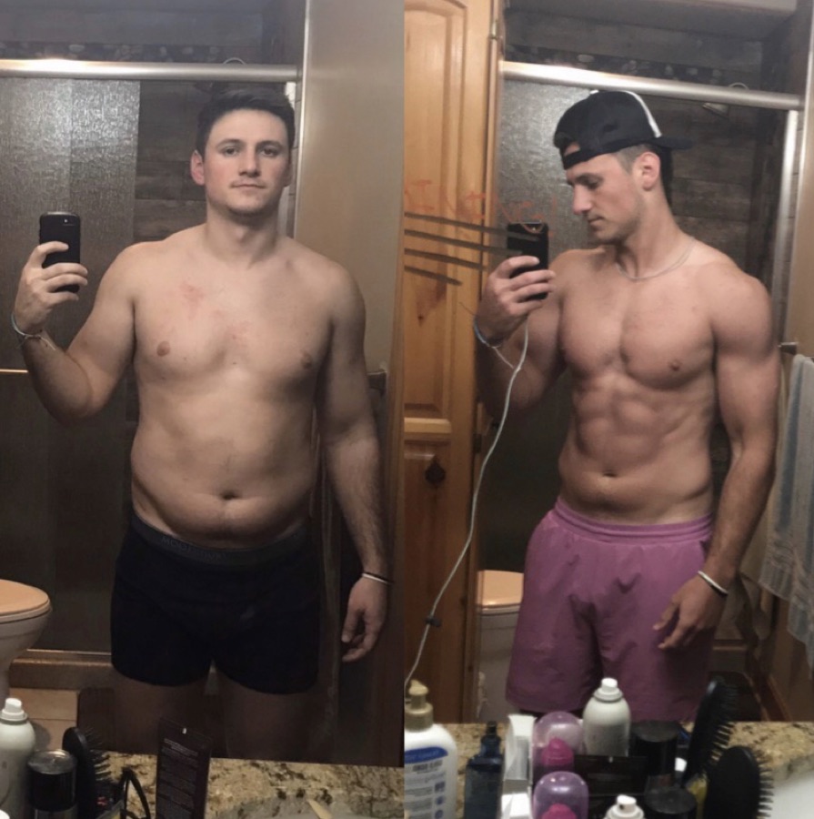 Male client soft-to-lean before-and-after