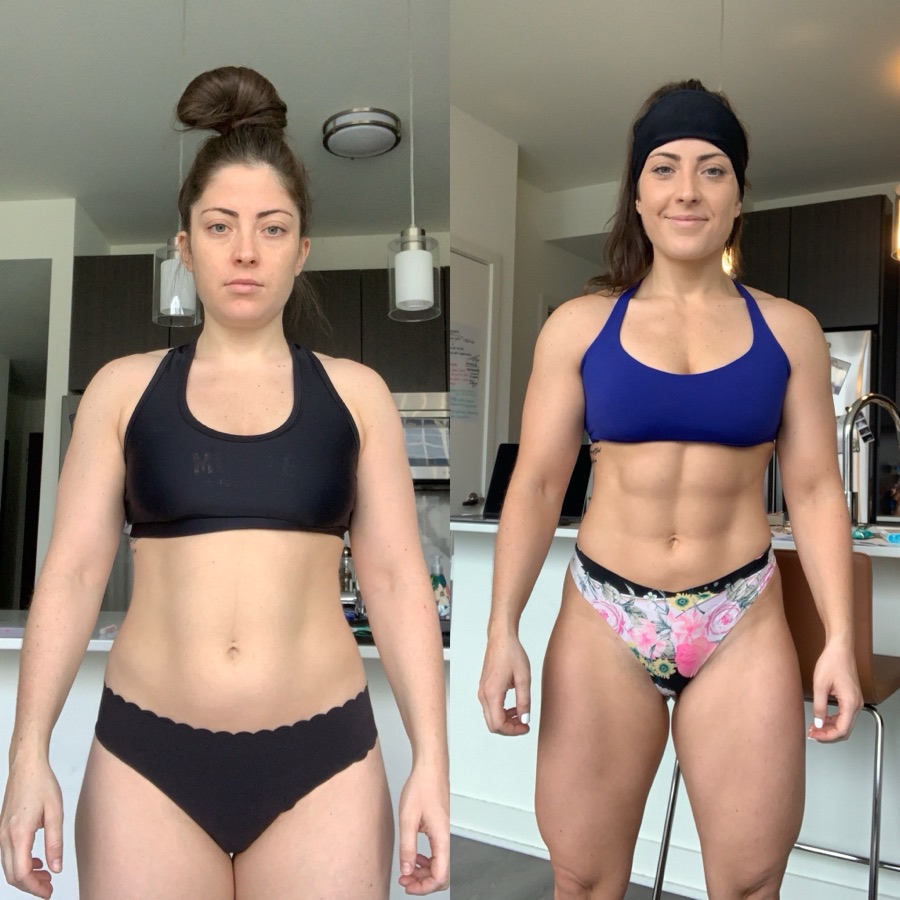 Female client bikini before-and-after