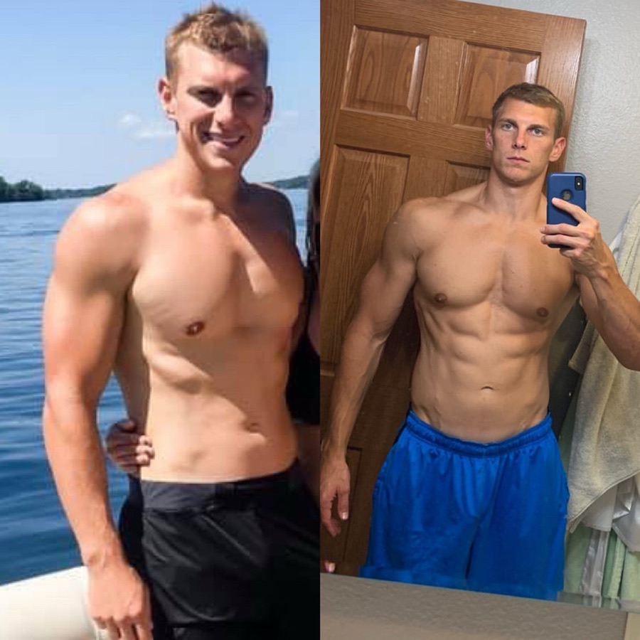 Lean male client recomposition before-and-after
